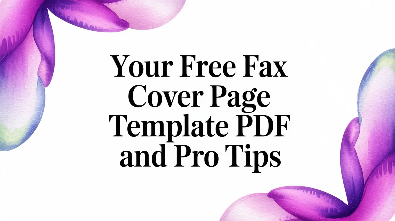 Your Free Fax Cover Page Template PDF and Pro Tips