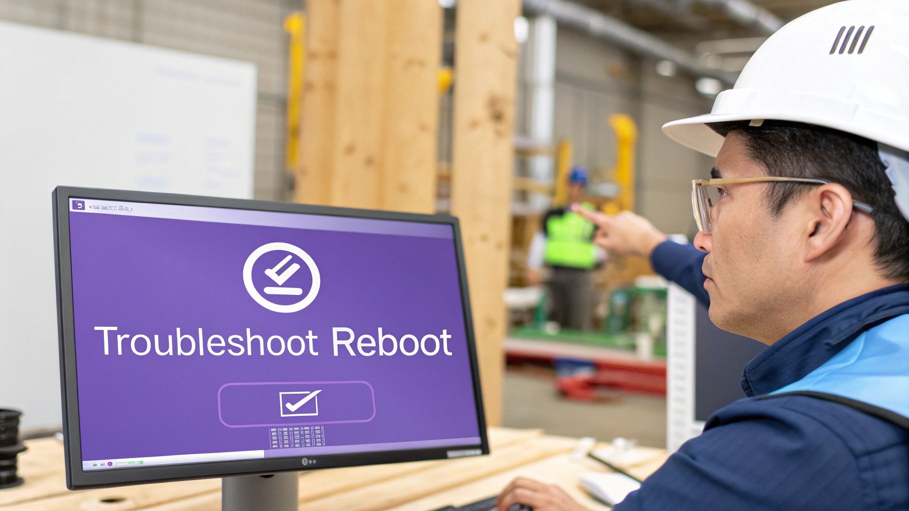 Man in hard hat troubleshooting a system ></p>
<p>If an instance status check fails, you need to investigate the OS. The <strong>EC2 Serial Console</strong> provides direct, text-based access to the instance's serial port, allowing you to observe boot messages in real-time and spot critical errors like kernel panics. Another useful tool is the instance screenshot, which captures the display output to reveal if the server is stuck at a login prompt or showing an error screen. Before resorting to a full reboot, remember that many application-level issues can be resolved with specific <a href=