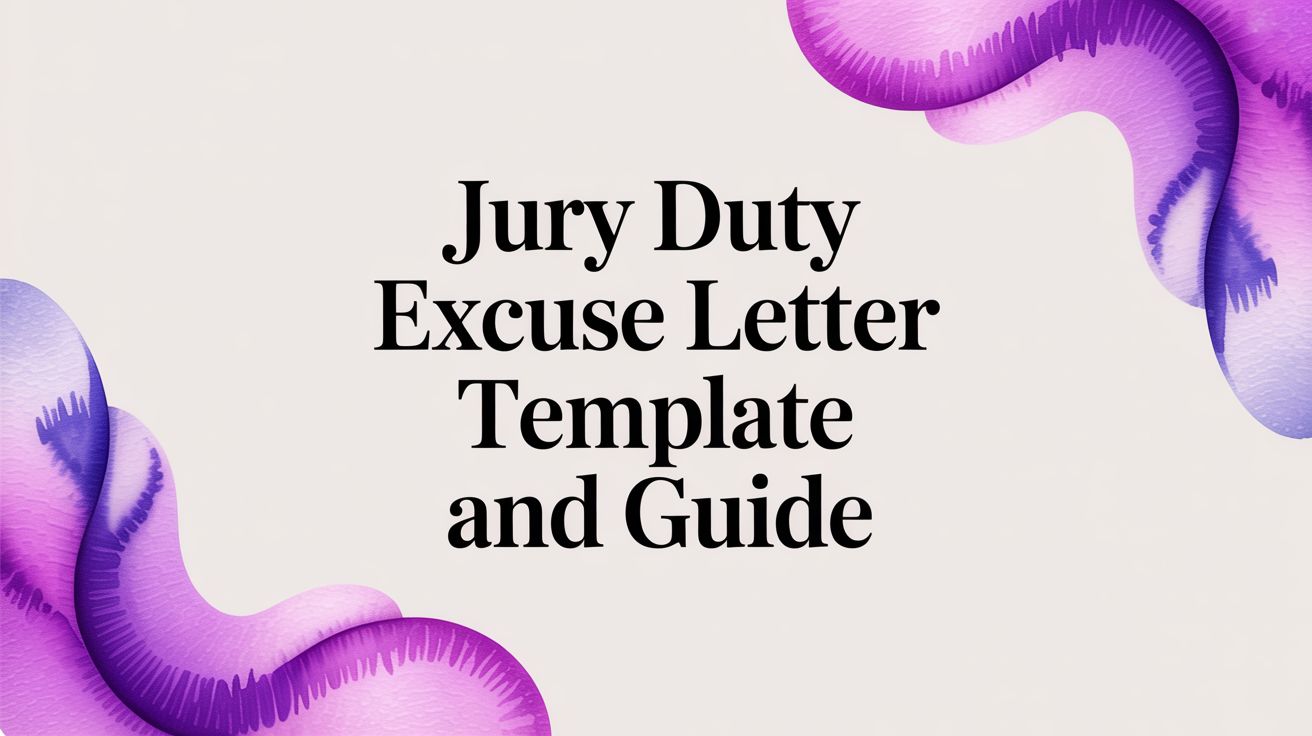 Jury Duty Excuse Letter Template and Guide