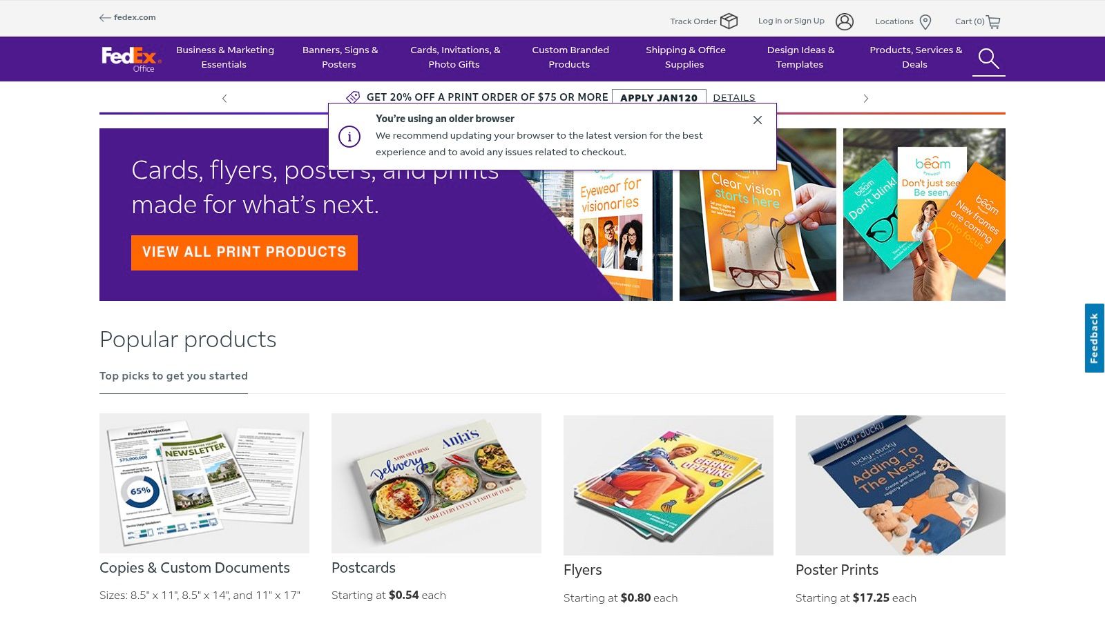 A person using a printing machine at a FedEx Office location, highlighting the in-person services available.