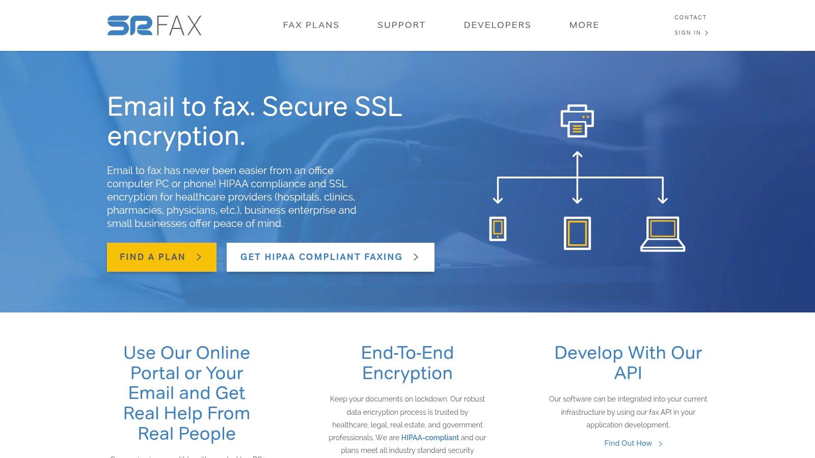 SRFax interface showing the online fax dashboard