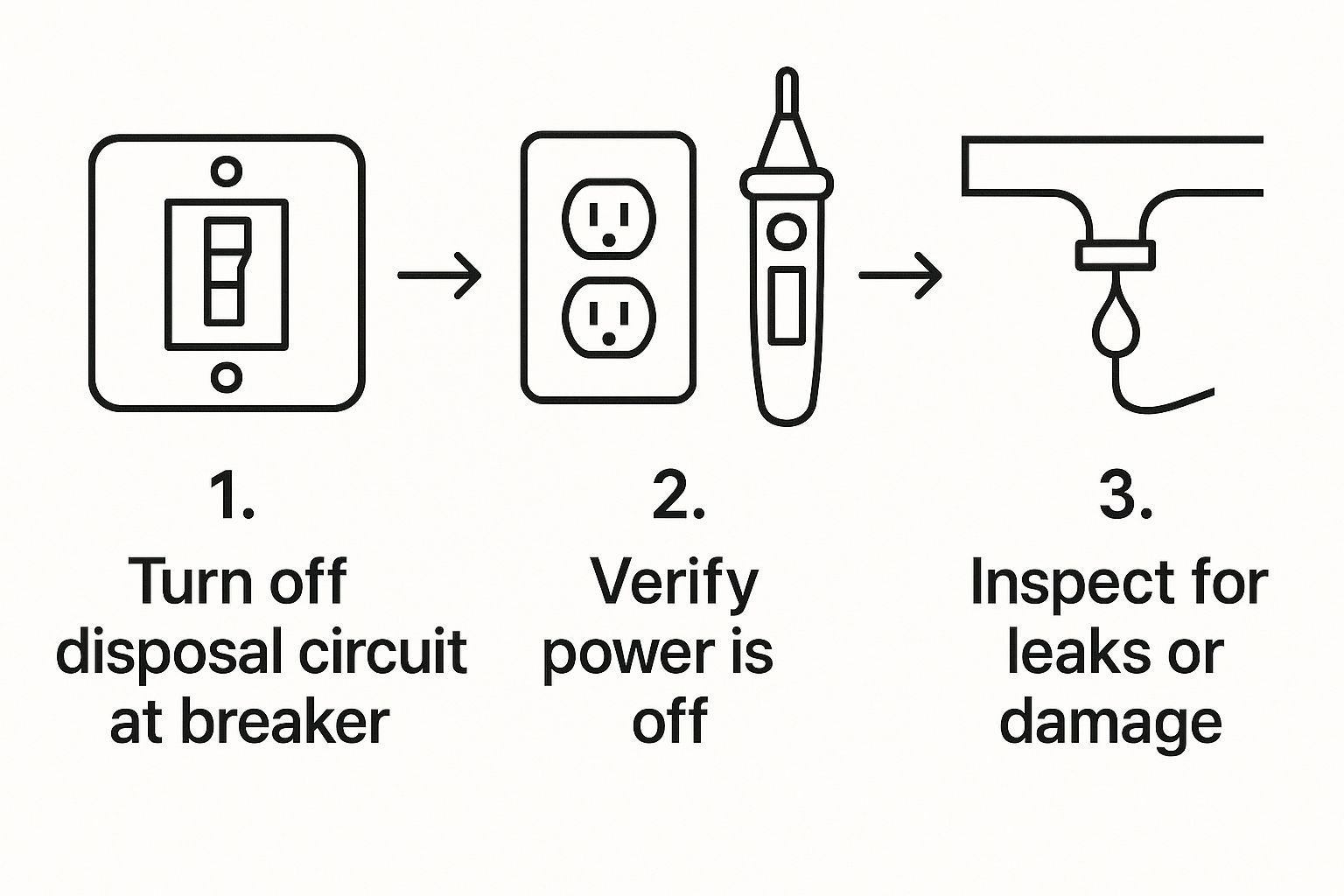 Infographic about how to reset garbage disposal