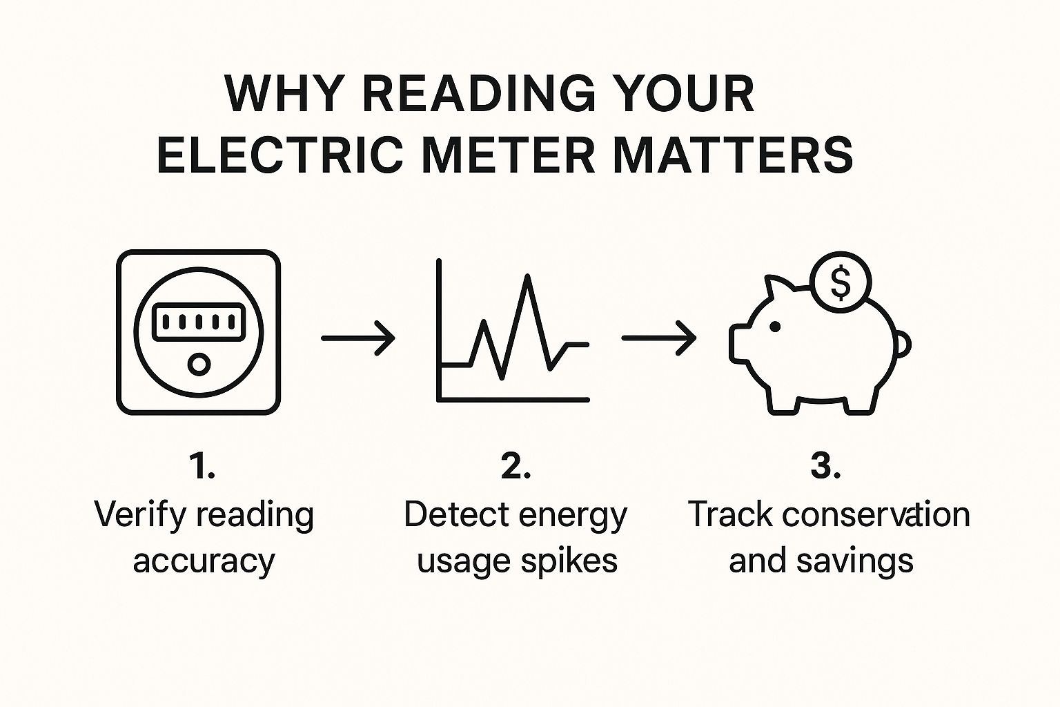 Infographic about how to read electric meter
