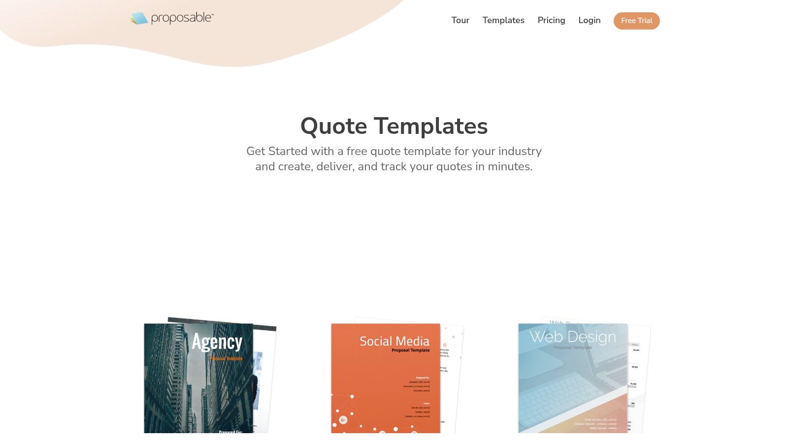 Proposable proposal templates