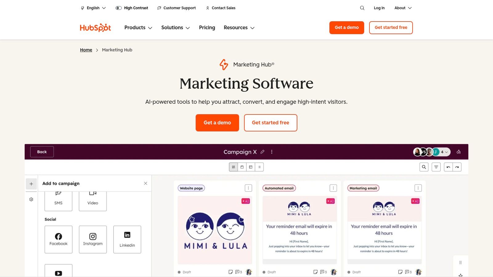 HubSpot Marketing Hub (with Breeze Intelligence by HubSpot/Clearbit)
