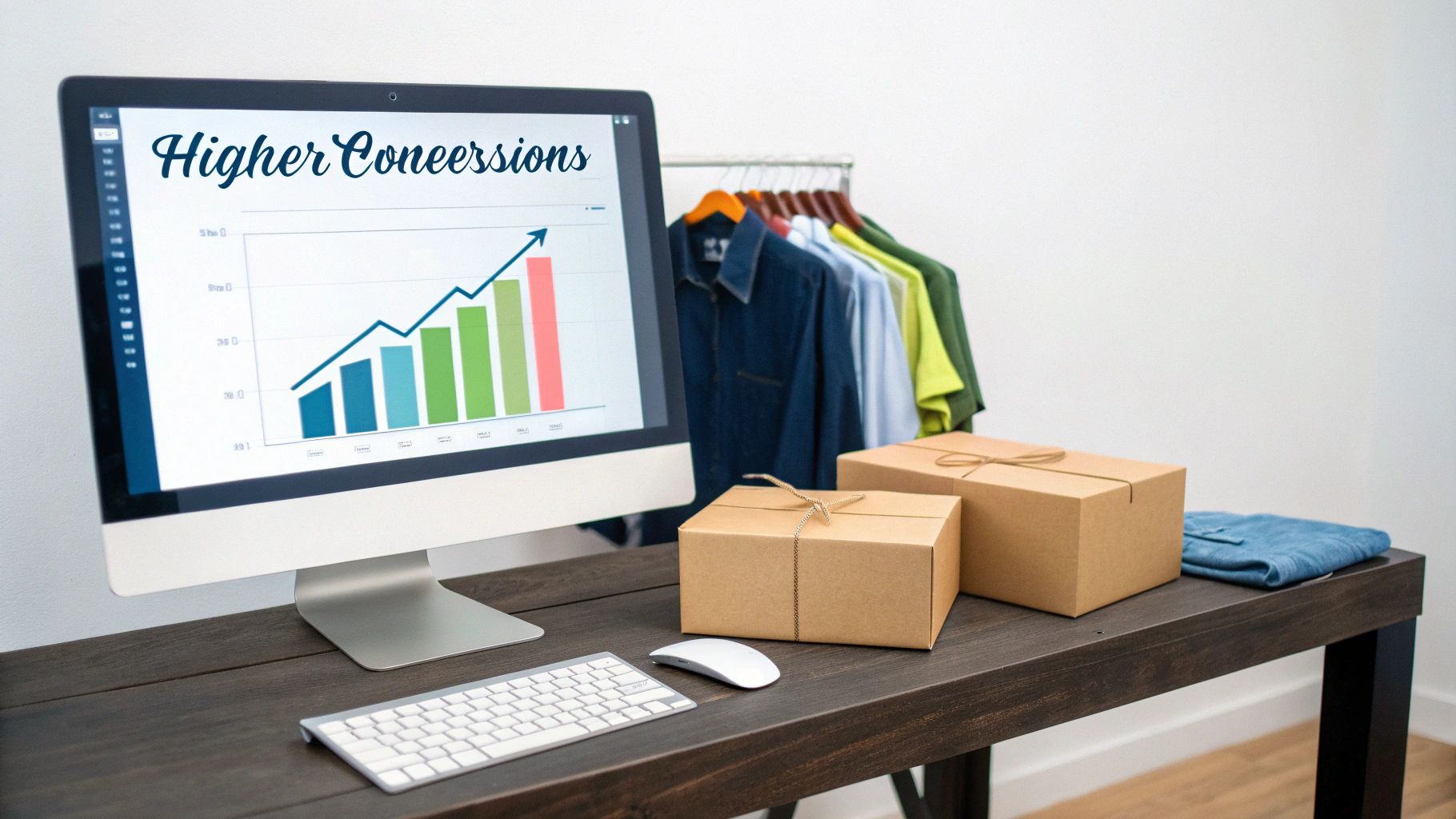 A graph showing a rising sales trend with dollar signs, symbolizing the positive impact of personalization on revenue.