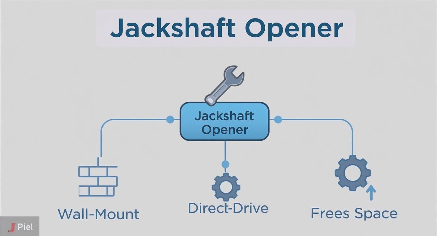 Infographic about jackshaft garage door opener