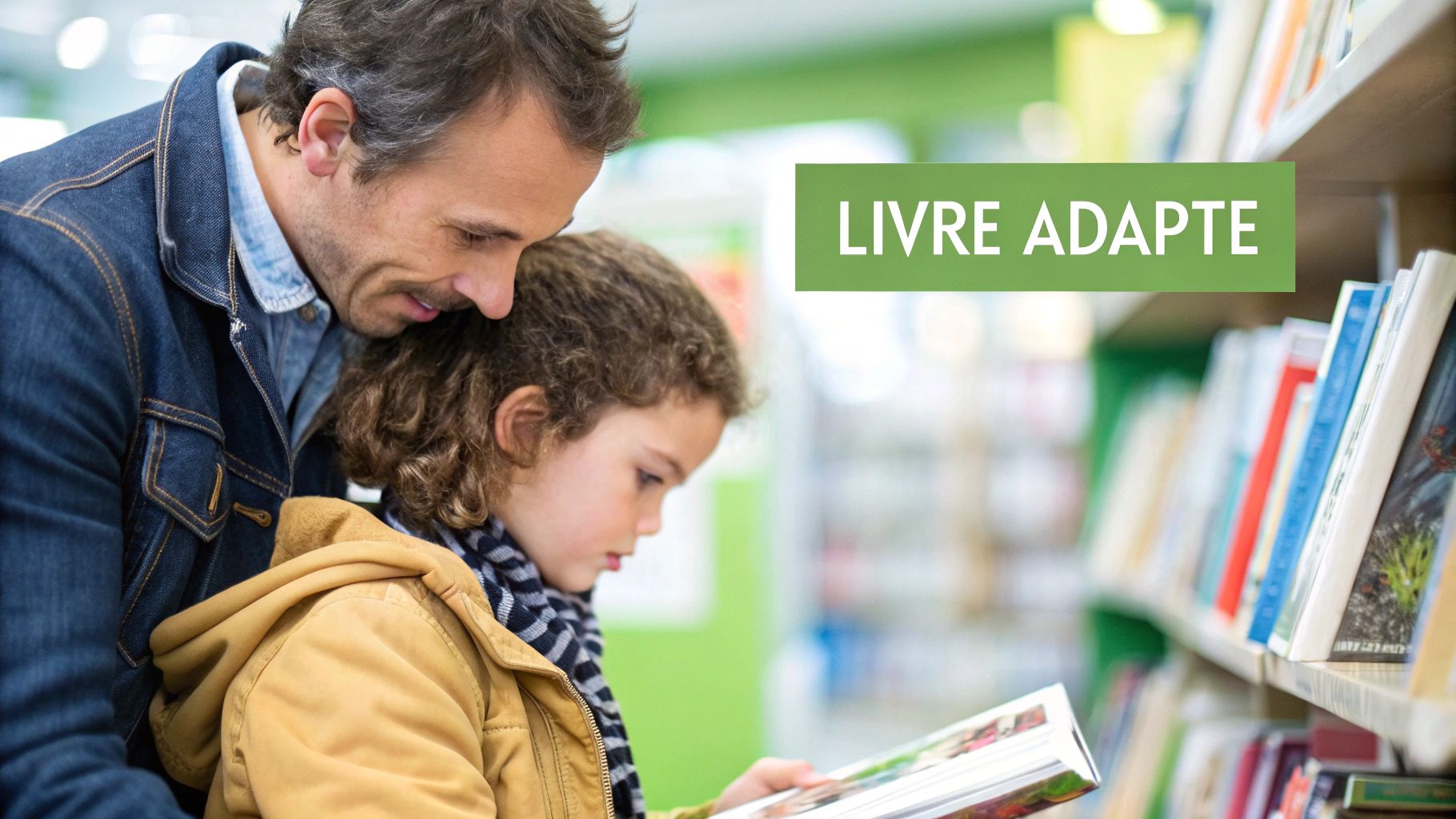 Parent et enfant choisissant un livre ensemble