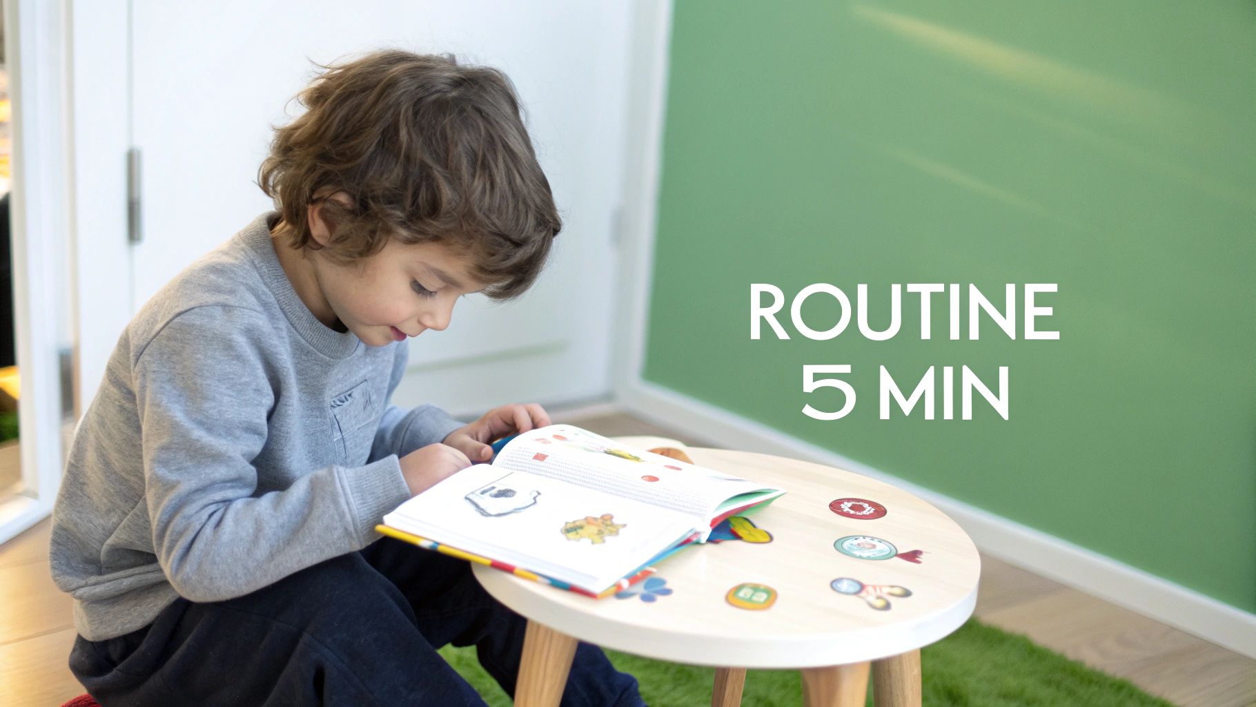 Une jeune fille souriante écrit dans un carnet sur son lit, symbolisant le bien-être émotionnel.