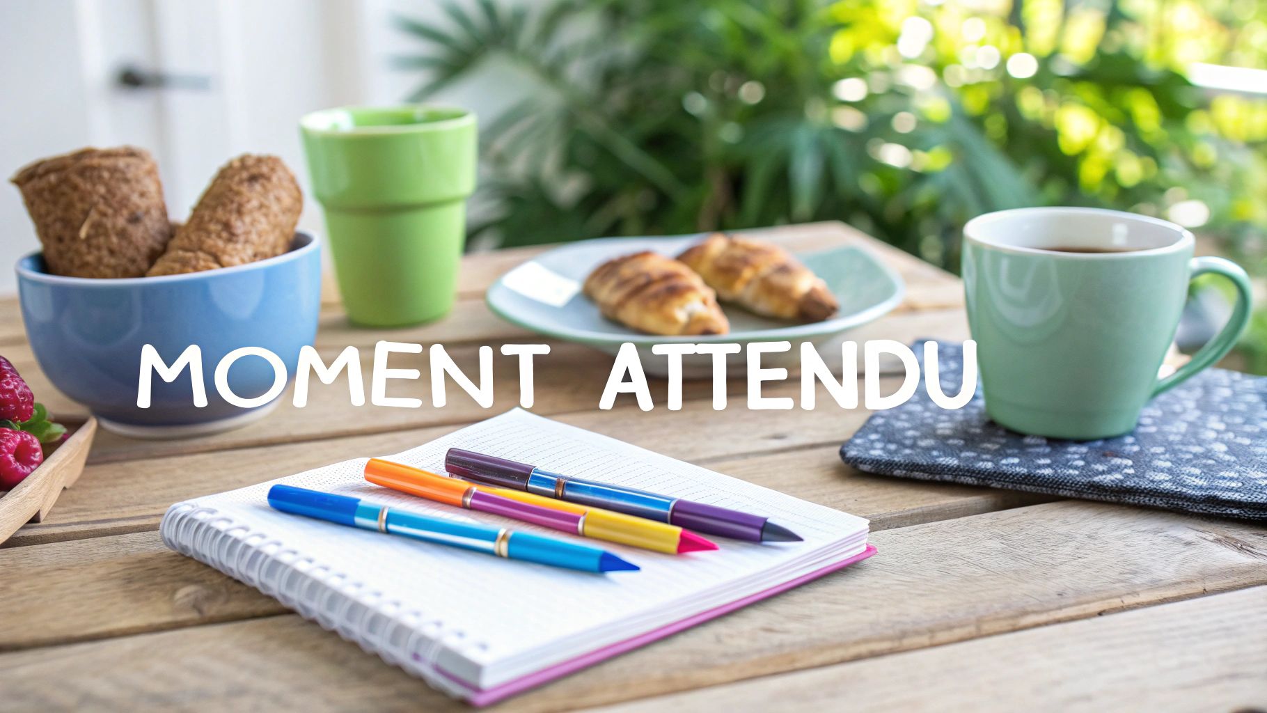 Une famille sourit en écrivant ensemble, illustrant le rituel familial du journal.