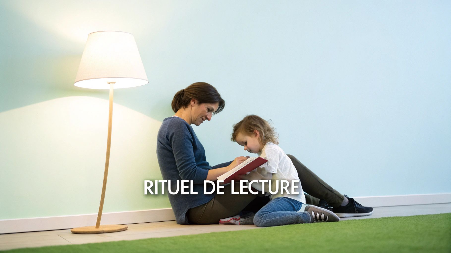 Une famille lit ensemble sur un canapé, créant un moment chaleureux et complice.