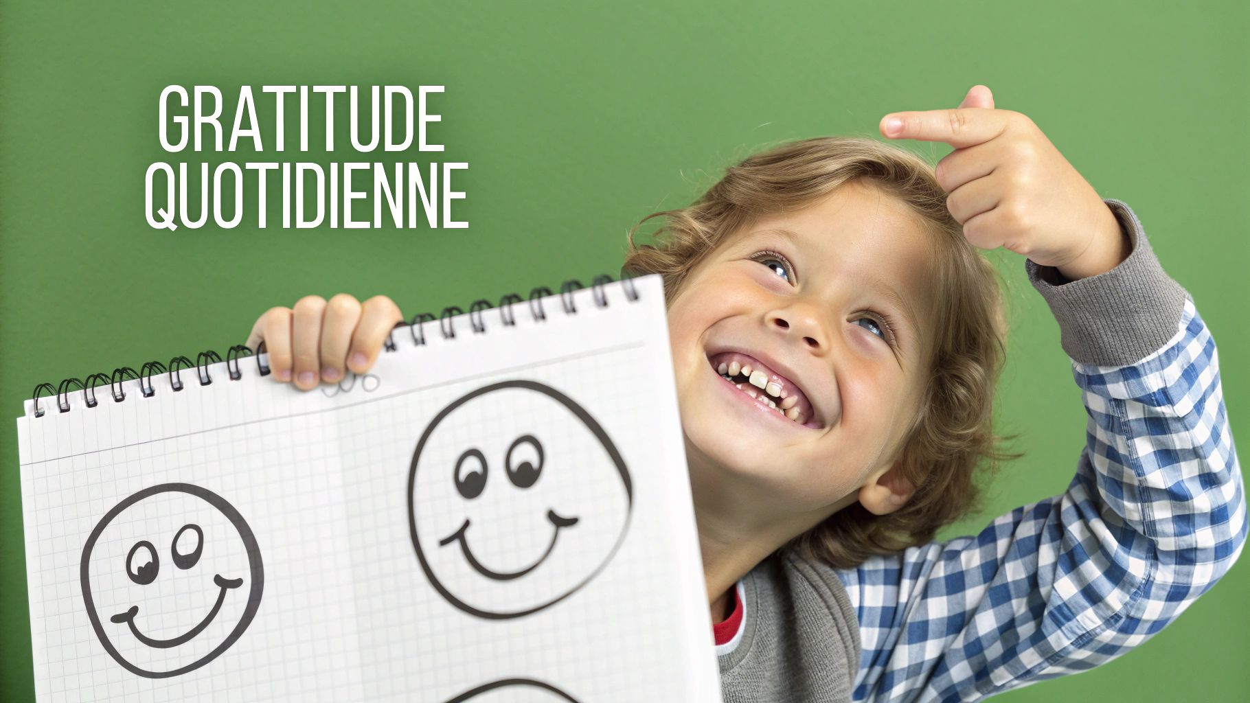 Un enfant regarde par la fenêtre avec émerveillement, symbolisant la découverte des petits bonheurs quotidiens.