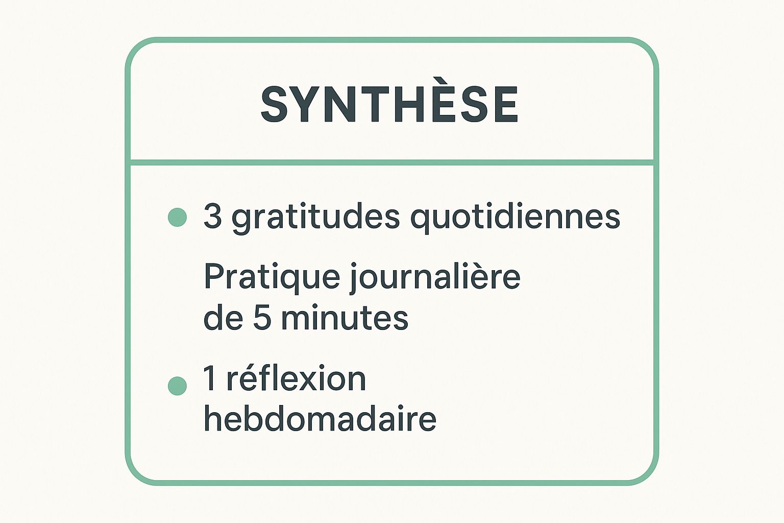 Summary of Gratitude Journal Practices