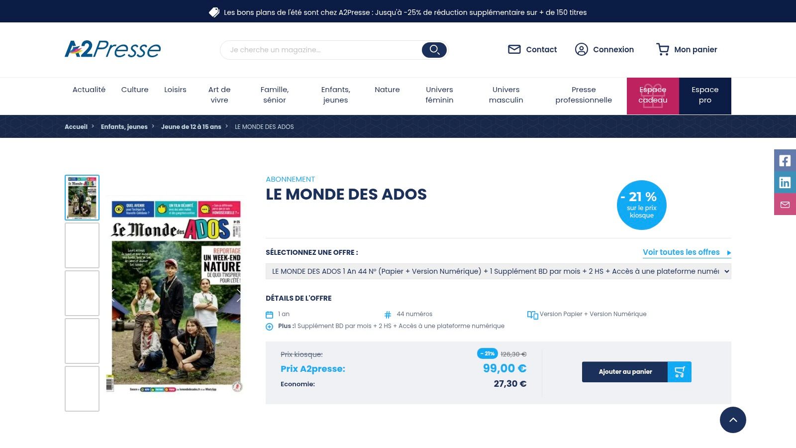 A2Presse: The online kiosk for comparing and subscribing
