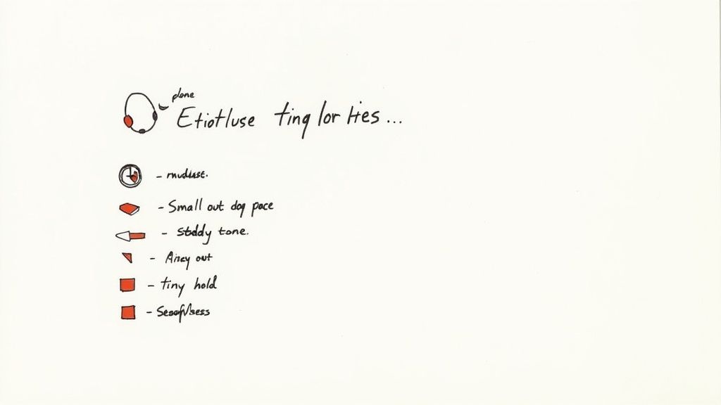 A person sitting at a clean desk, focusing on a phone call with a professional demeanor.