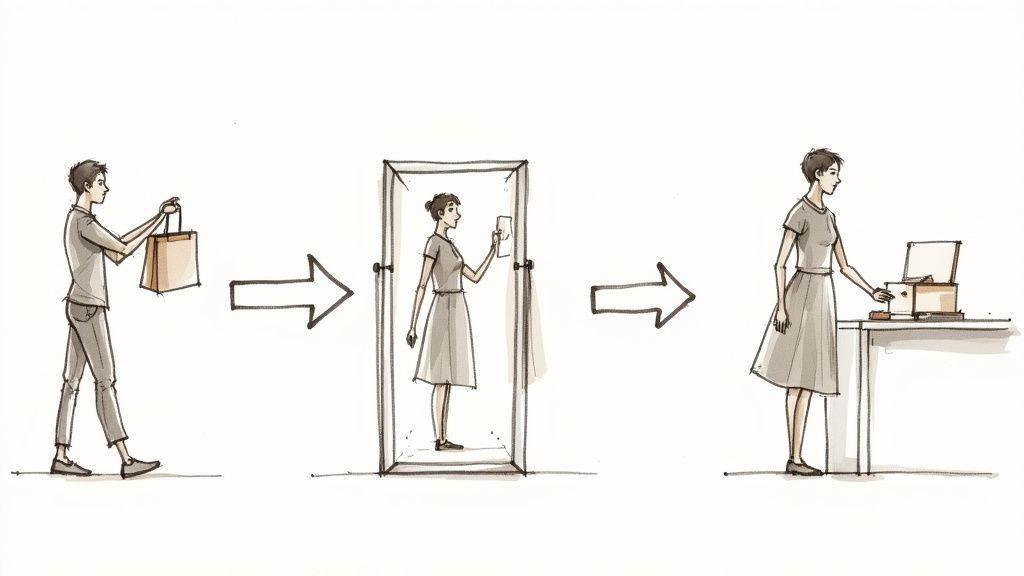 A sales team working together to define a sales lead description