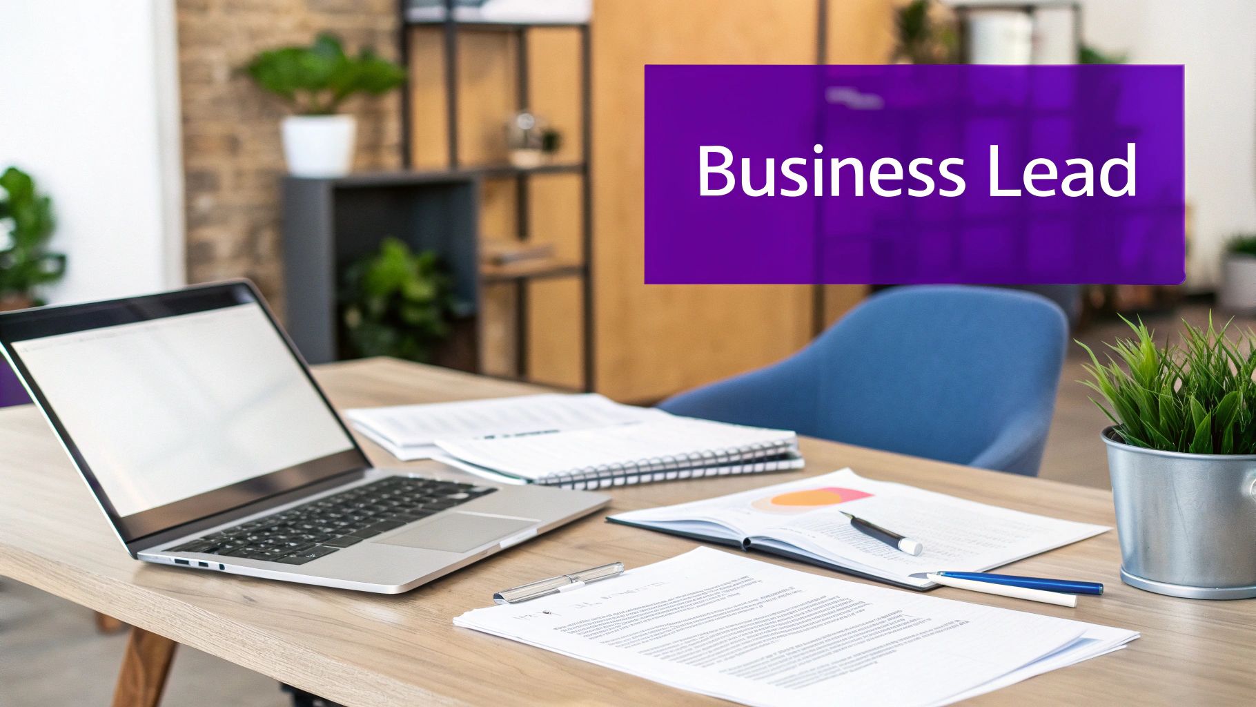 A person pointing at a tablet screen showing business analytics charts and graphs, representing lead generation data.