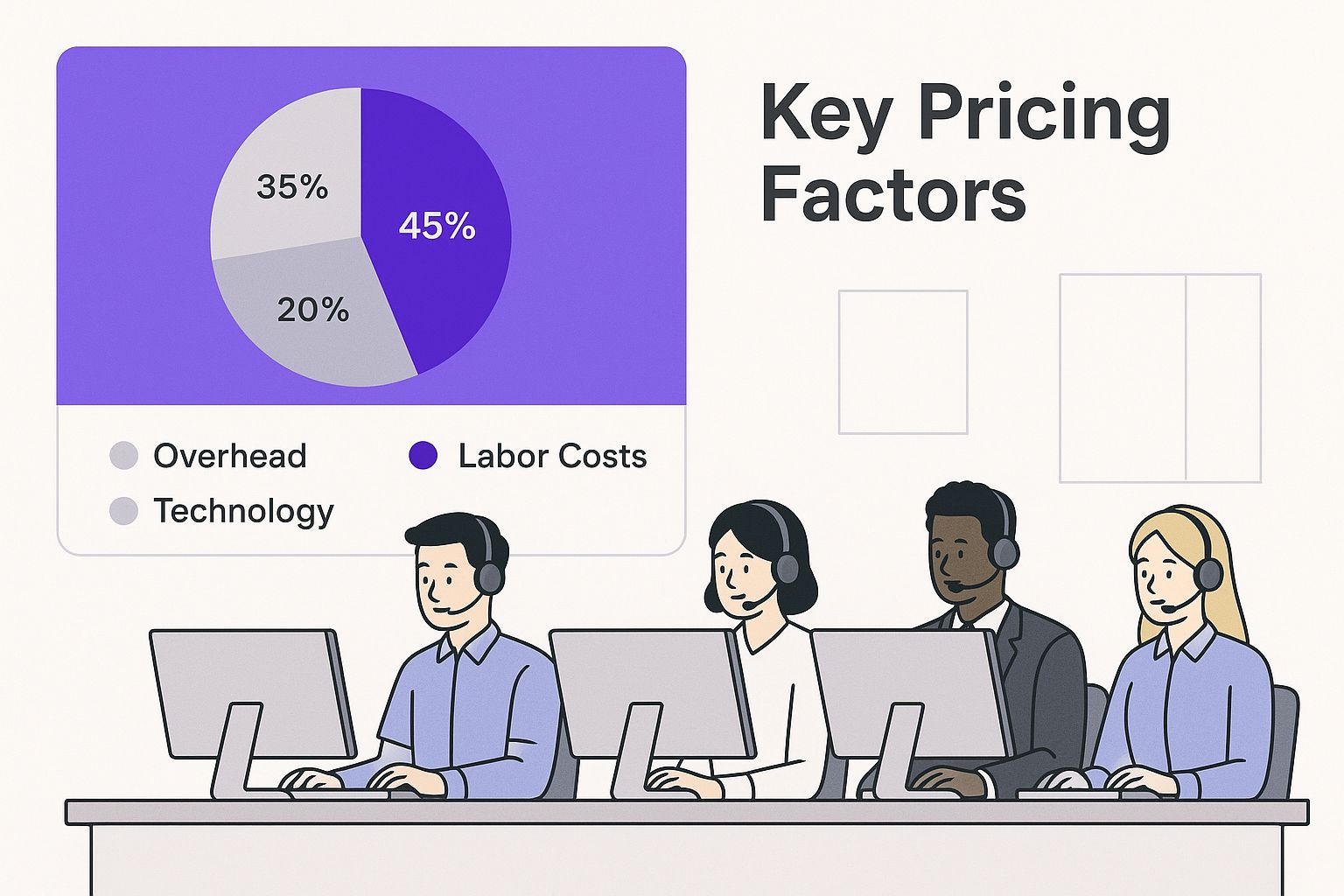 Infographic about outsourced call center pricing