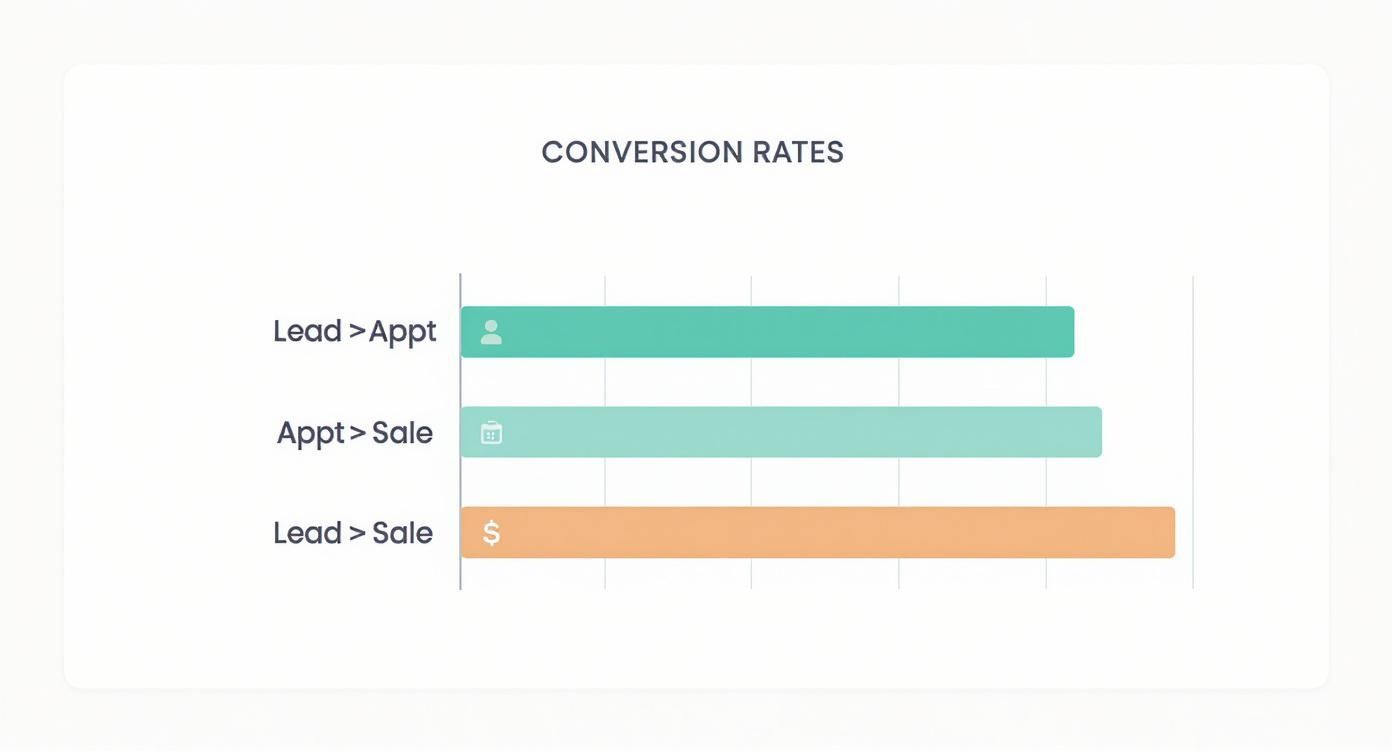 Infographic about how to calculate sales conversion rate