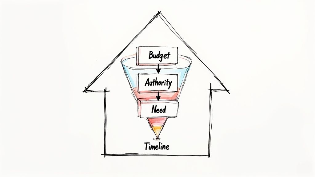 A home service professional discussing a project with a homeowner, symbolizing lead qualification.