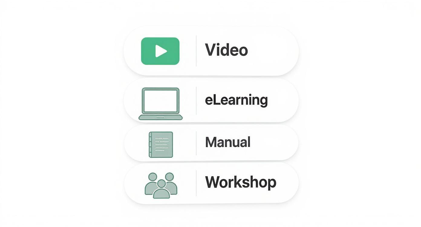 Infographic about how to create training materials