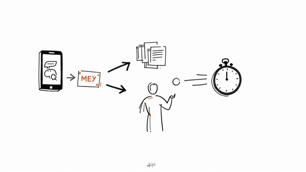 A car dealership employee talking to a customer next to a new car on the lot.