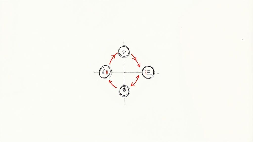 A person analyzing charts and graphs on a computer screen, representing the process of measuring the success of training materials and refining them based on data.