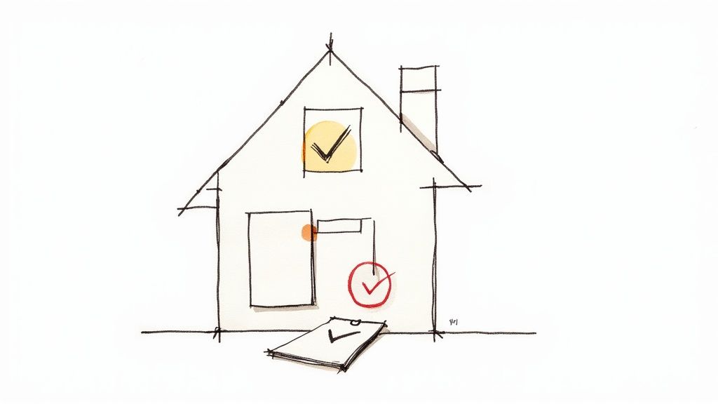 A professional handyman organizing tools in a clean work van, representing reliability and preparation.