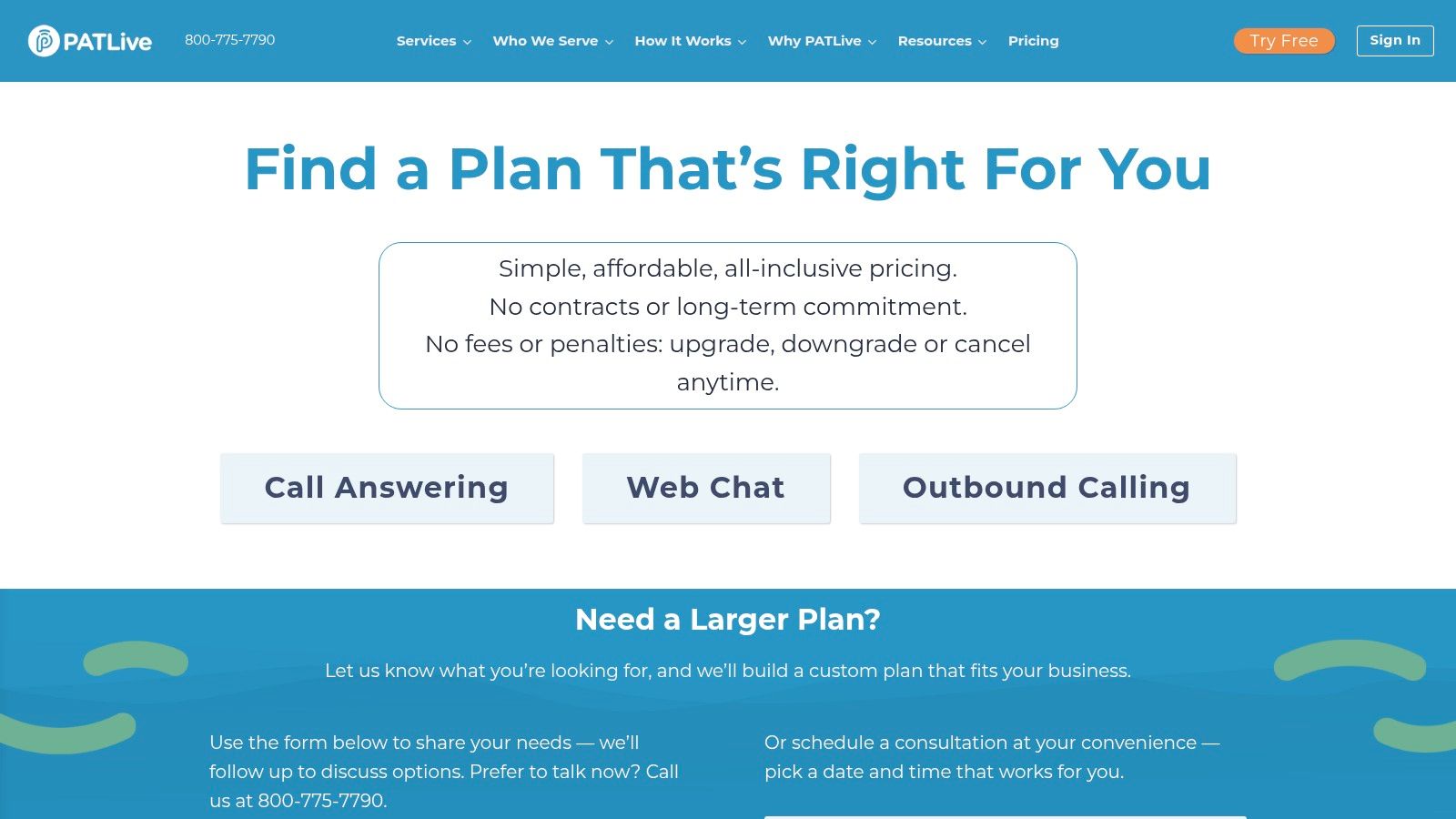 PATLive – U.S.-Based 24/7 Live Answering and Outbound Calling