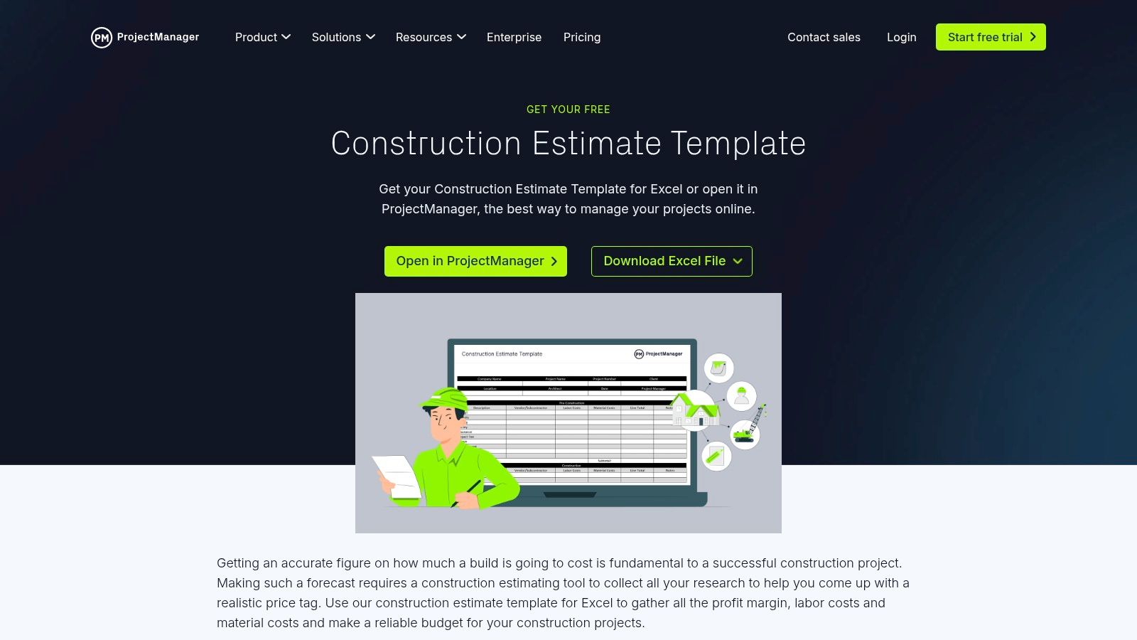 ProjectManager: The Excel Template for Detailed Cost Control