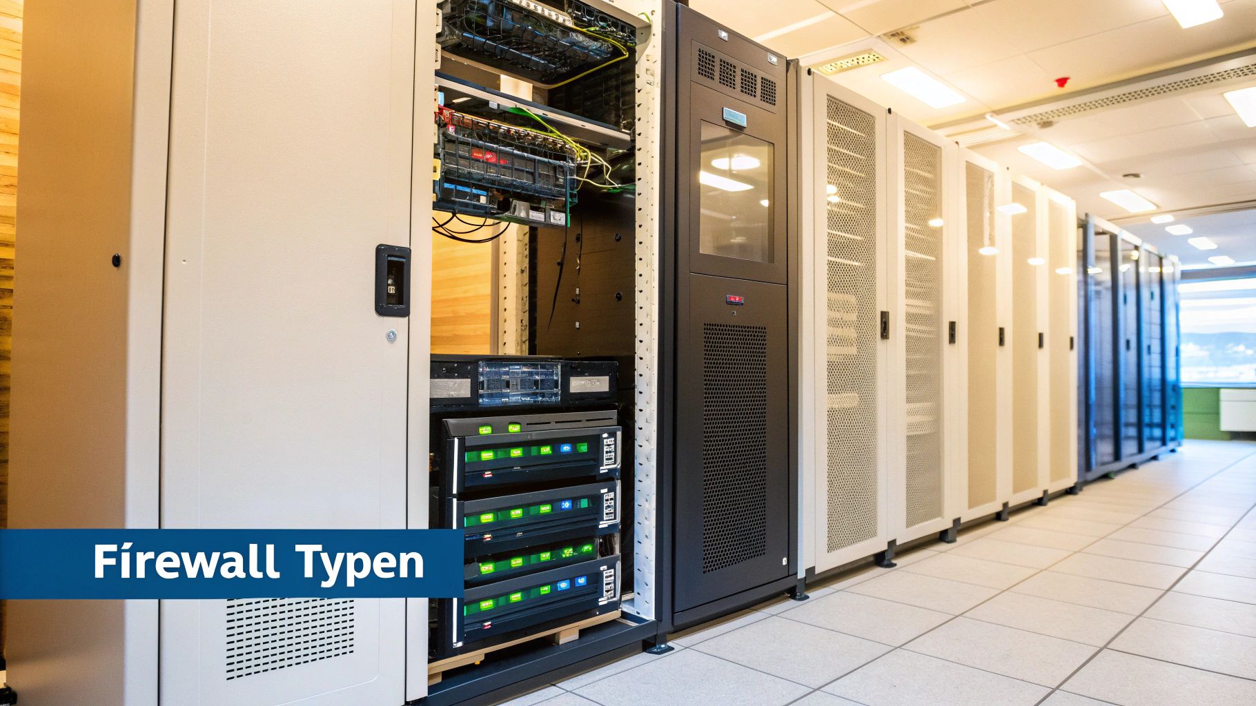 Eine Nahaufnahme von Serverracks, die die Komplexität des Datenverkehrs symbolisieren.