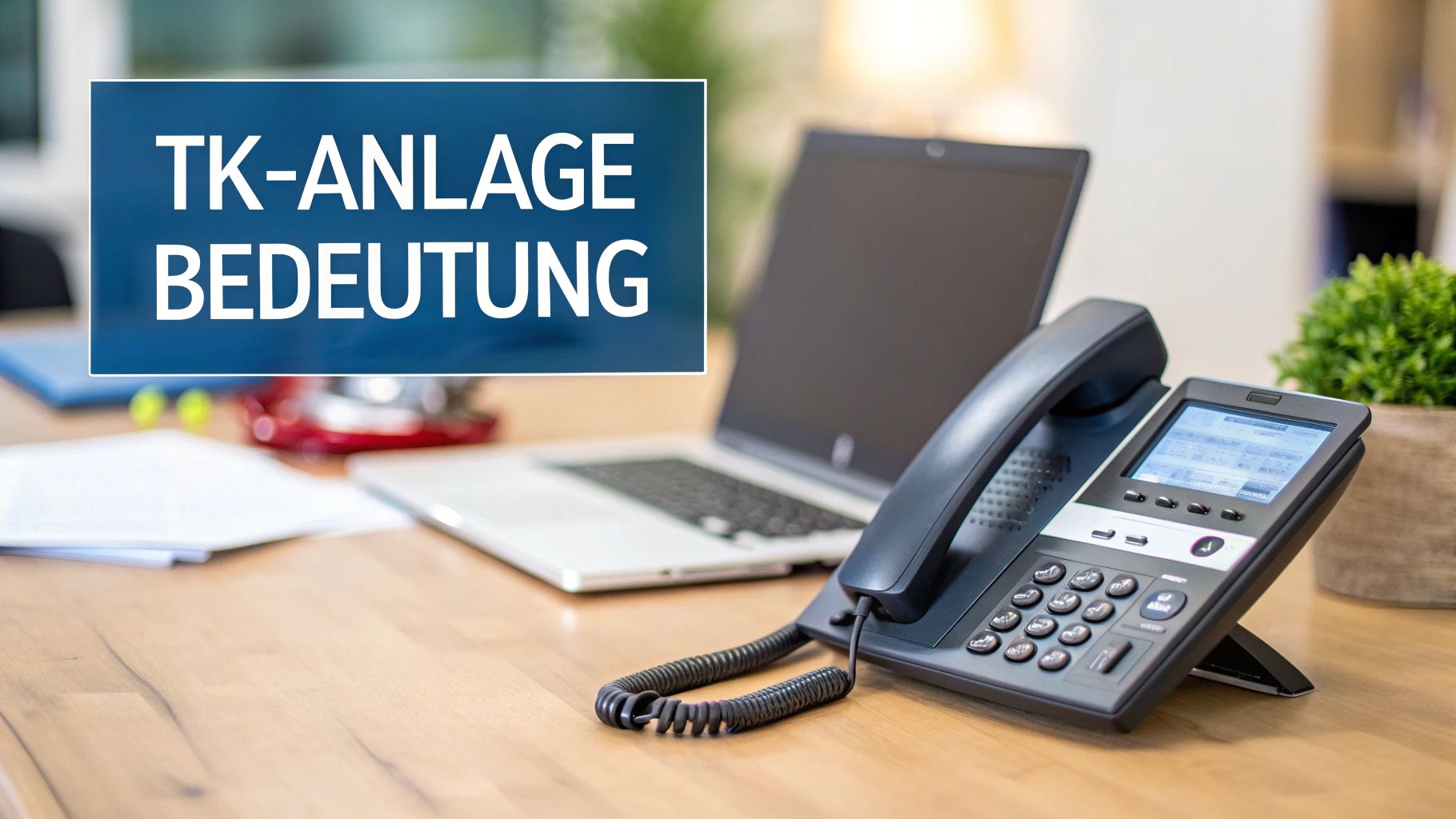 Eine Person telefoniert in einem modernen Büro und lächelt.