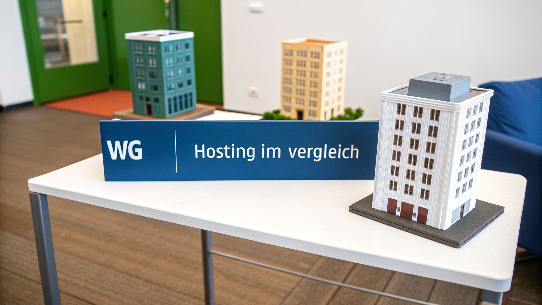 Eine Person steht vor einer digitalen Wegweisung, die in die Richtungen Cloud, Housing und Shared Hosting zeigt