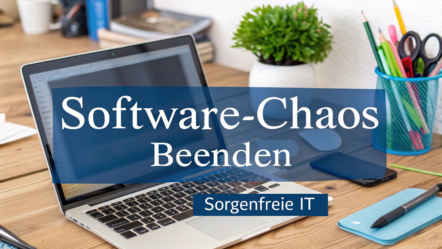 Ein Team arbeitet konzentriert in einem modernen Büro, was die Effizienz durch Managed Software Services symbolisiert.