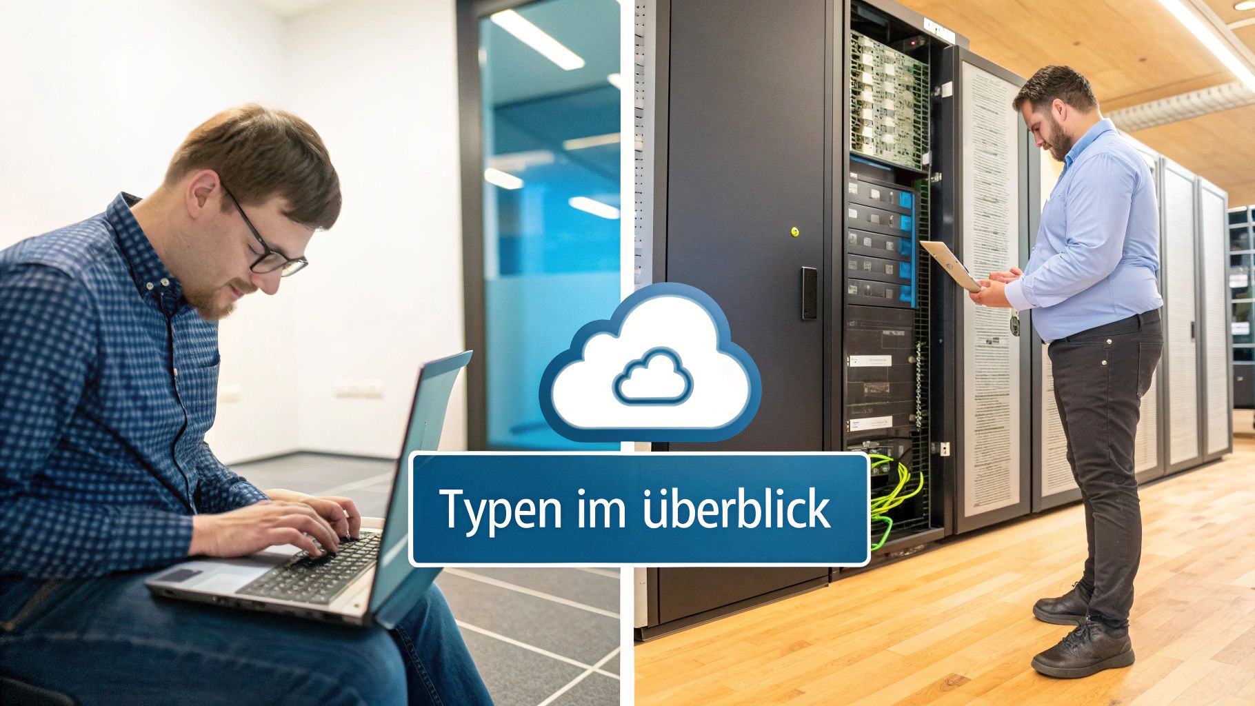Eine Person vergleicht verschiedene Optionen auf einem Tablet, was die Entscheidung zwischen verschiedenen Telefonanlagen symbolisiert.