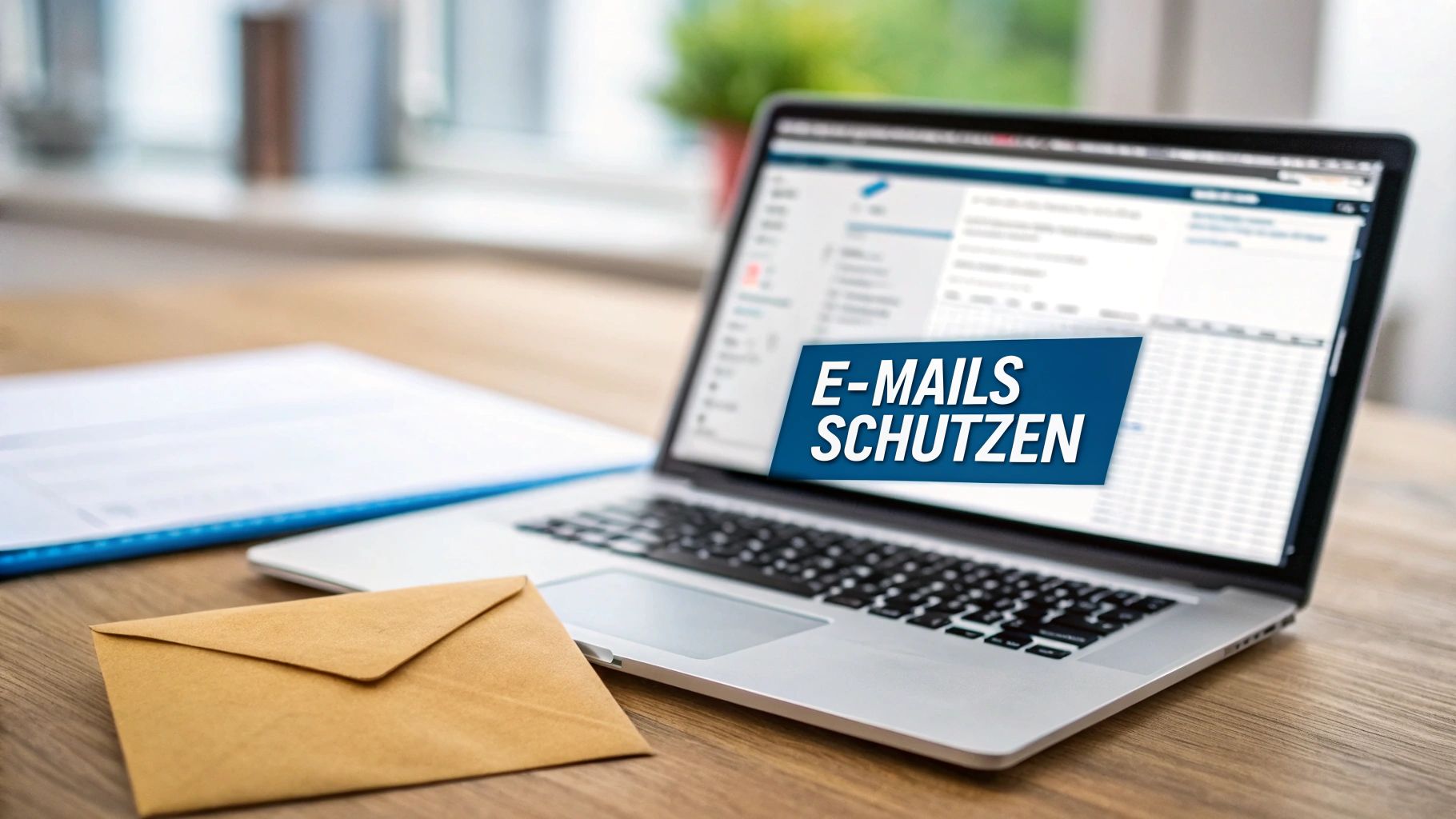 Eine Person arbeitet konzentriert an einem Laptop und symbolisiert damit die Wichtigkeit von IT-Sicherheit und E-Mail-Verschlüsselung.