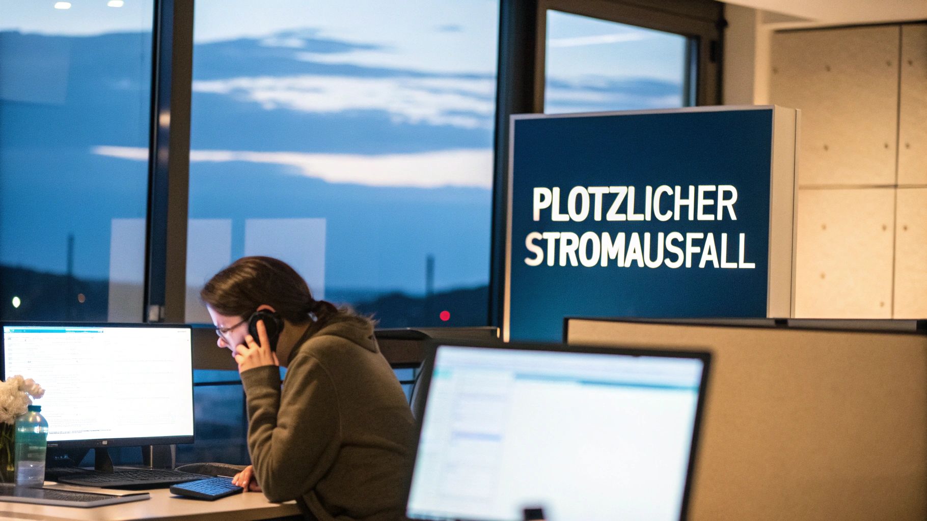 Serverraum, der durch eine USV-Anlage geschützt ist