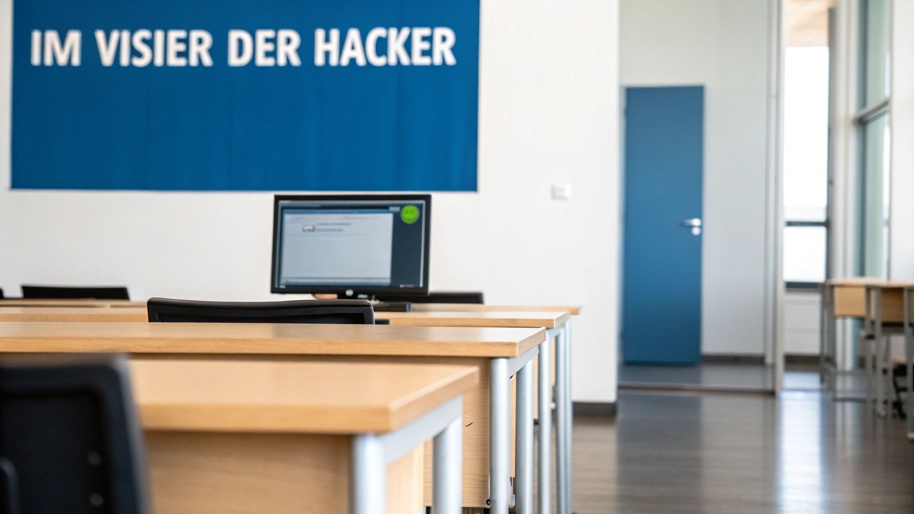 Laptop-Bildschirm zeigt eine Warnung vor einem Hackerangriff an