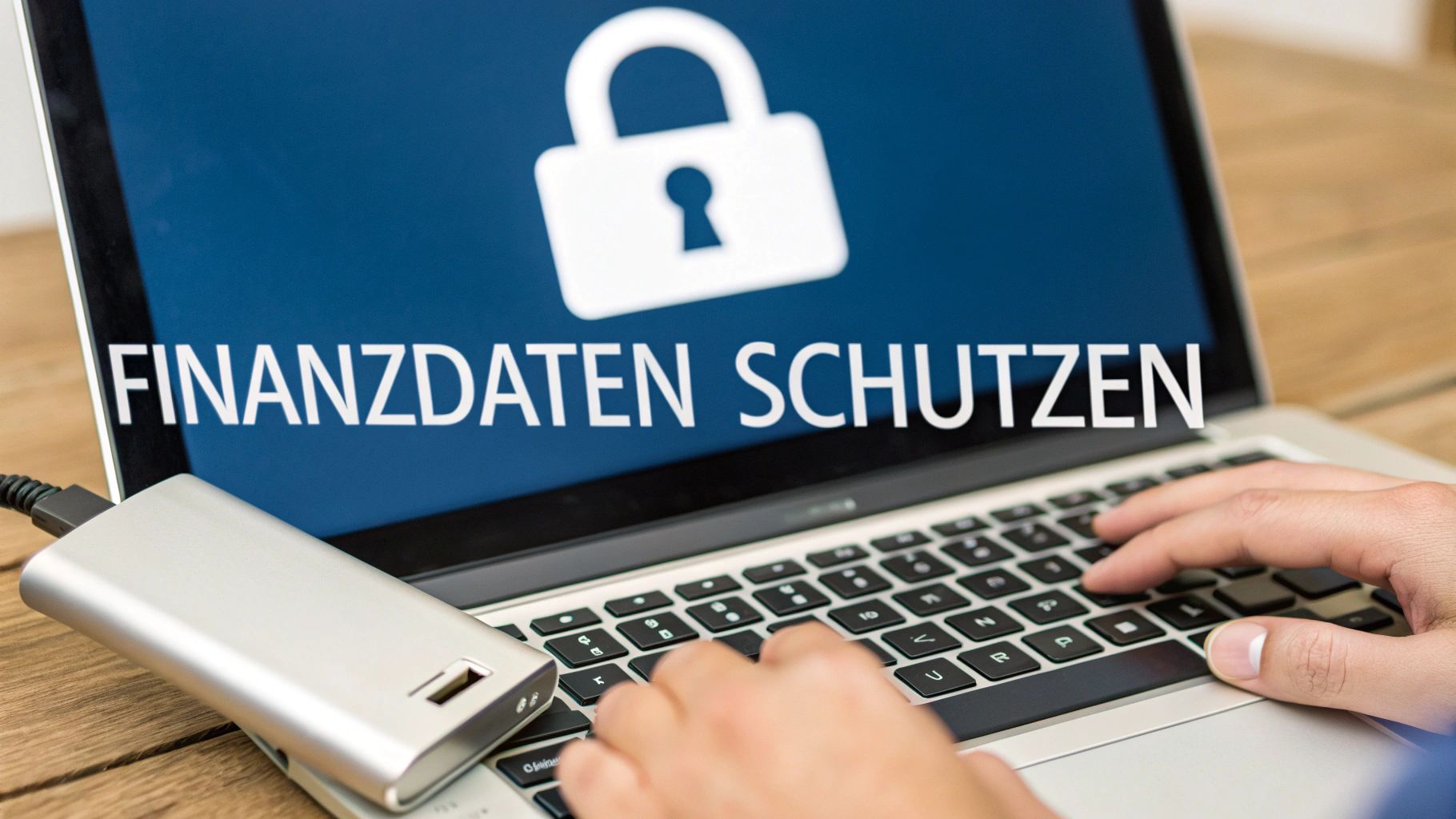 Ein digitales Vorhängeschloss leuchtet auf einem Bildschirm und symbolisiert Datensicherheit.