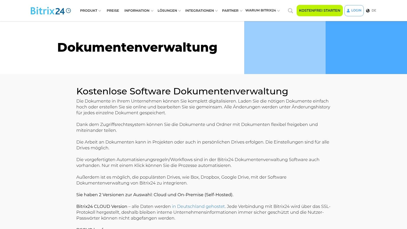 Bitrix24 (Cloud, Free-Plan)