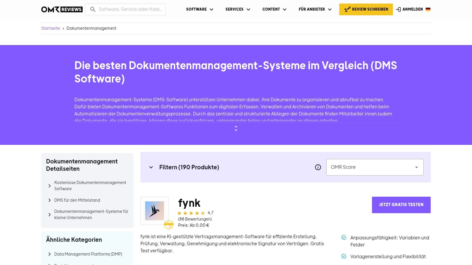 OMR Reviews – Kategorie „Dokumentenmanagement“