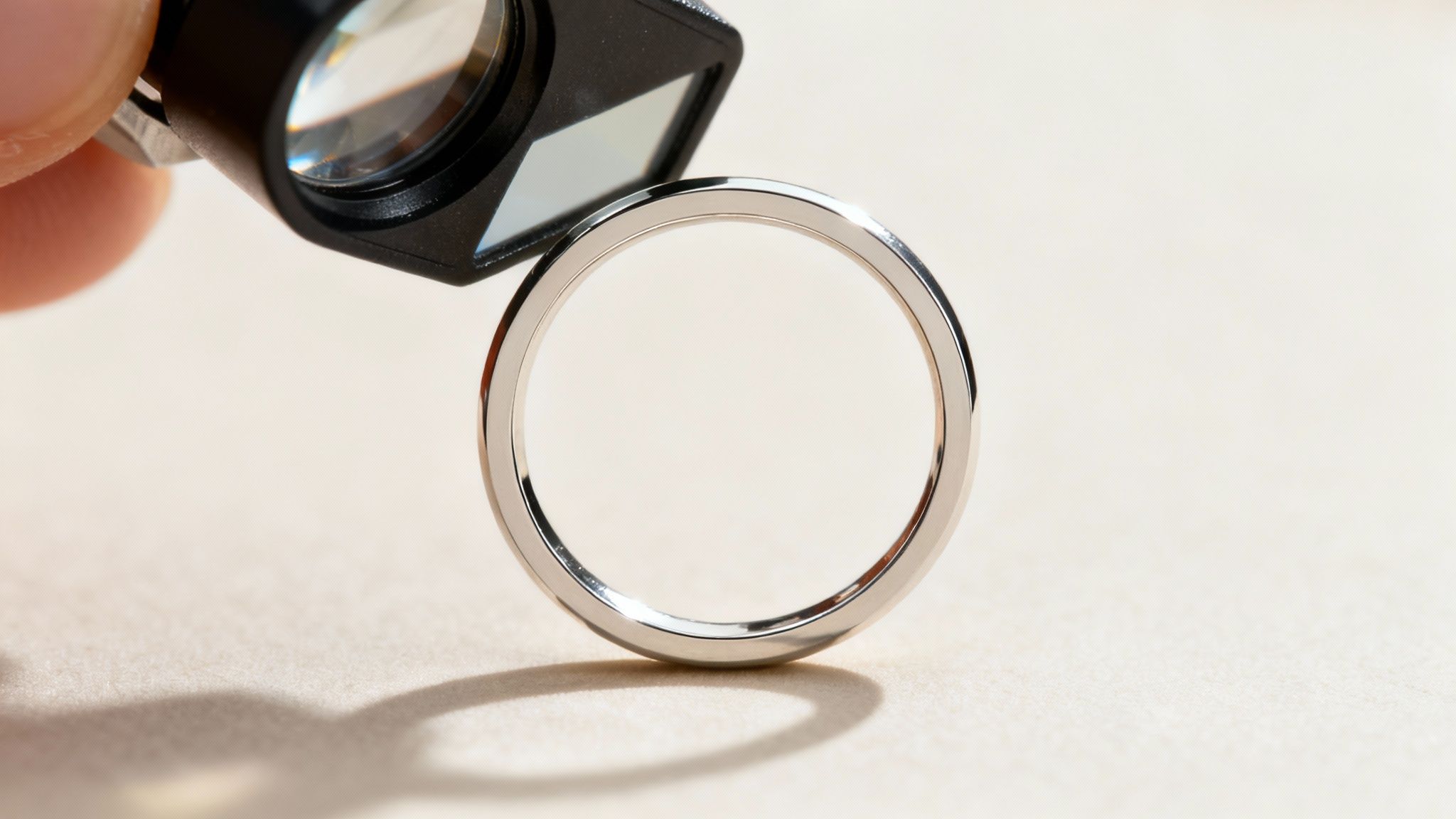 A close-up view of a high-quality bezel setting on a ring