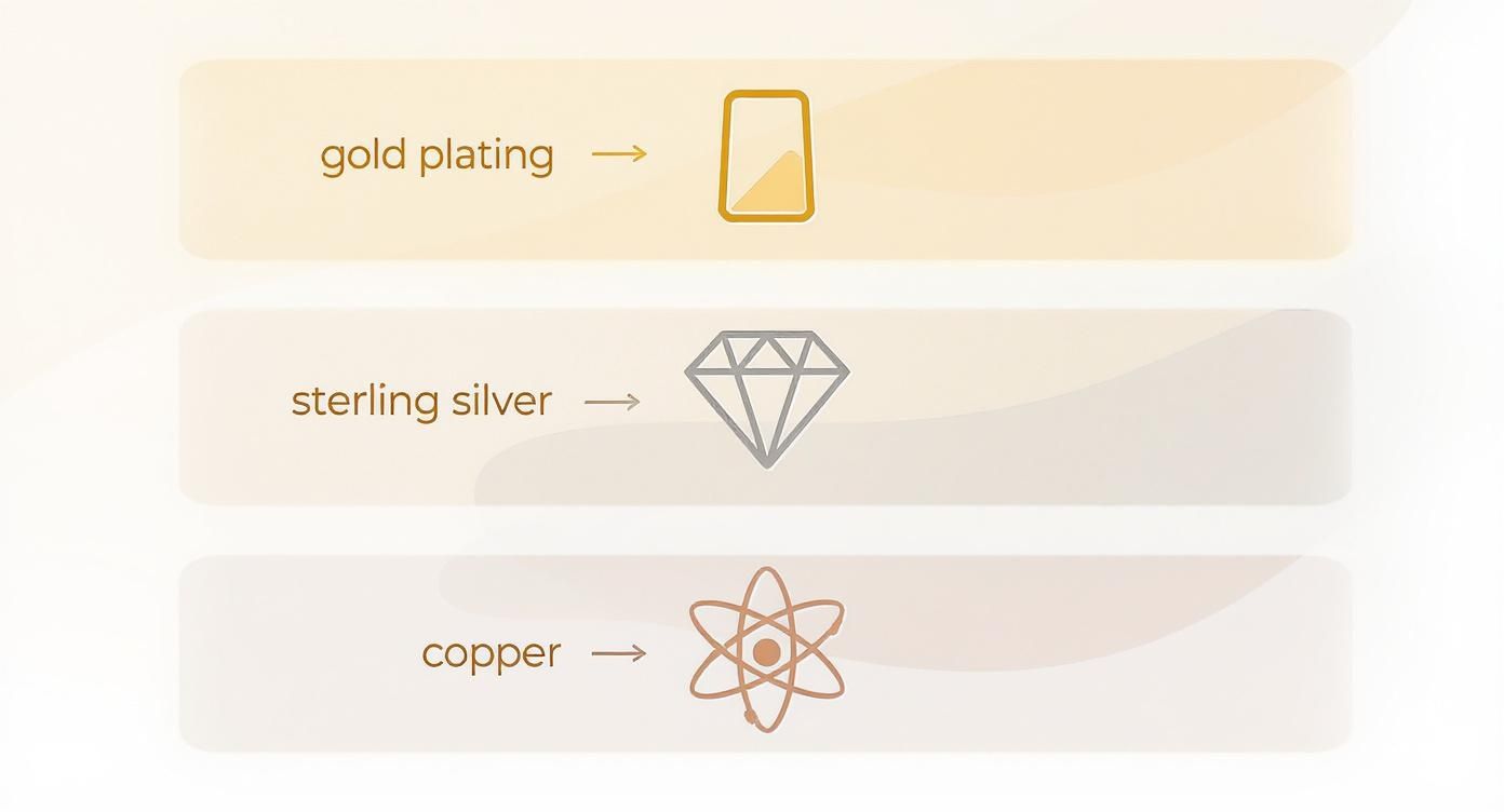 Infographic about does gold plated sterling silver tarnish