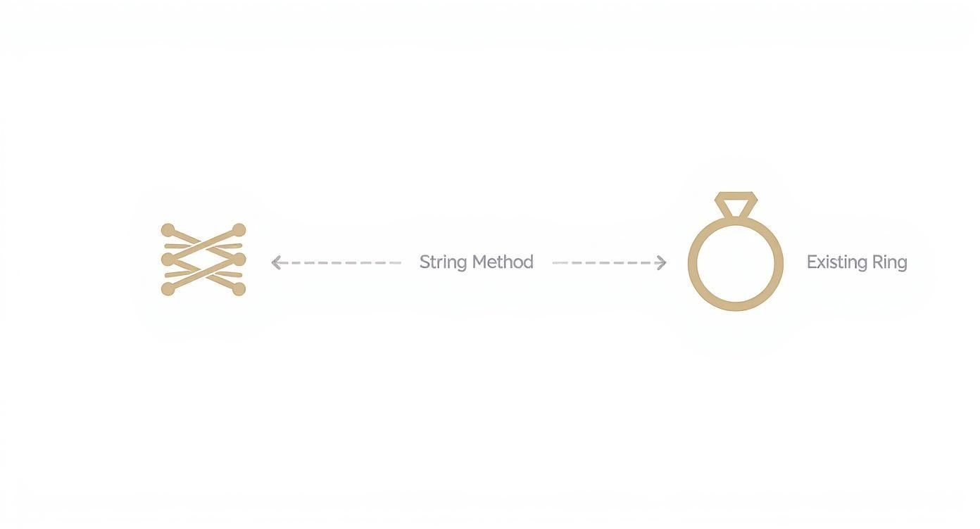 Infographic about how to size a ring finger at home