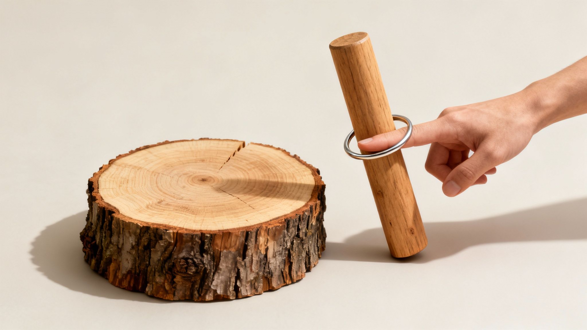 Tree trunk analogy for ring sizing