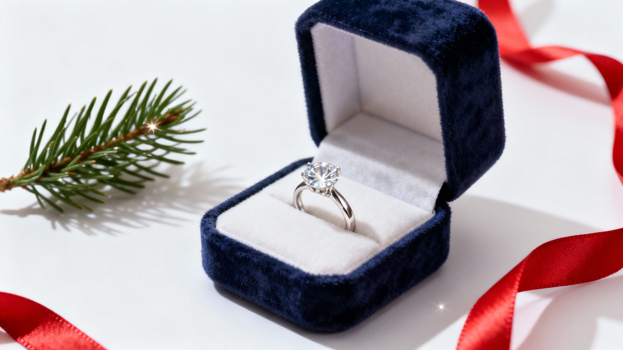 A pair of gold earrings and a necklace displayed on a white surface, representing elegant jewelry for christmas gifts.