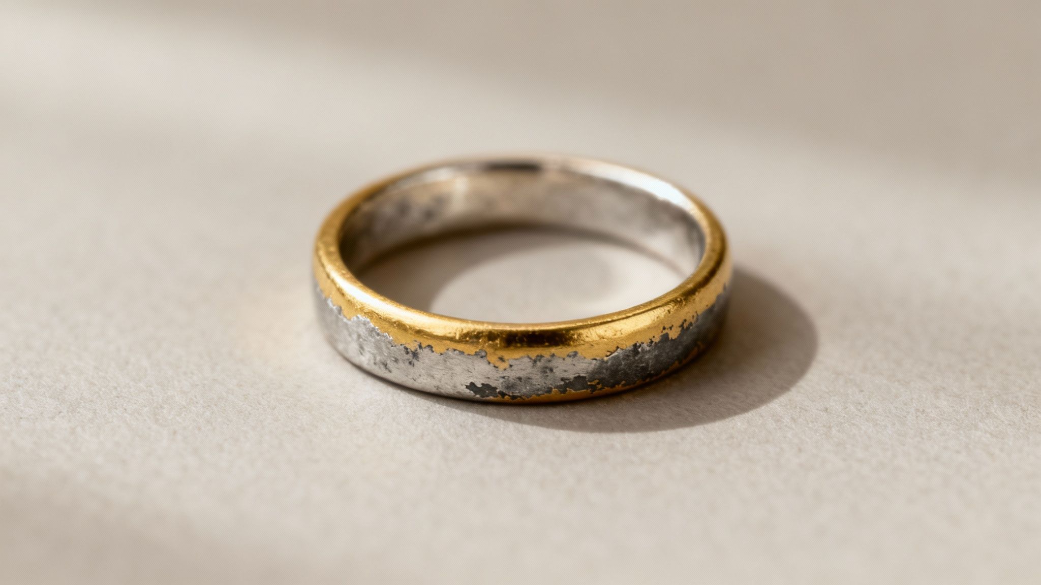 A close-up of a gold-plated sterling silver necklace, showing its shine and texture.