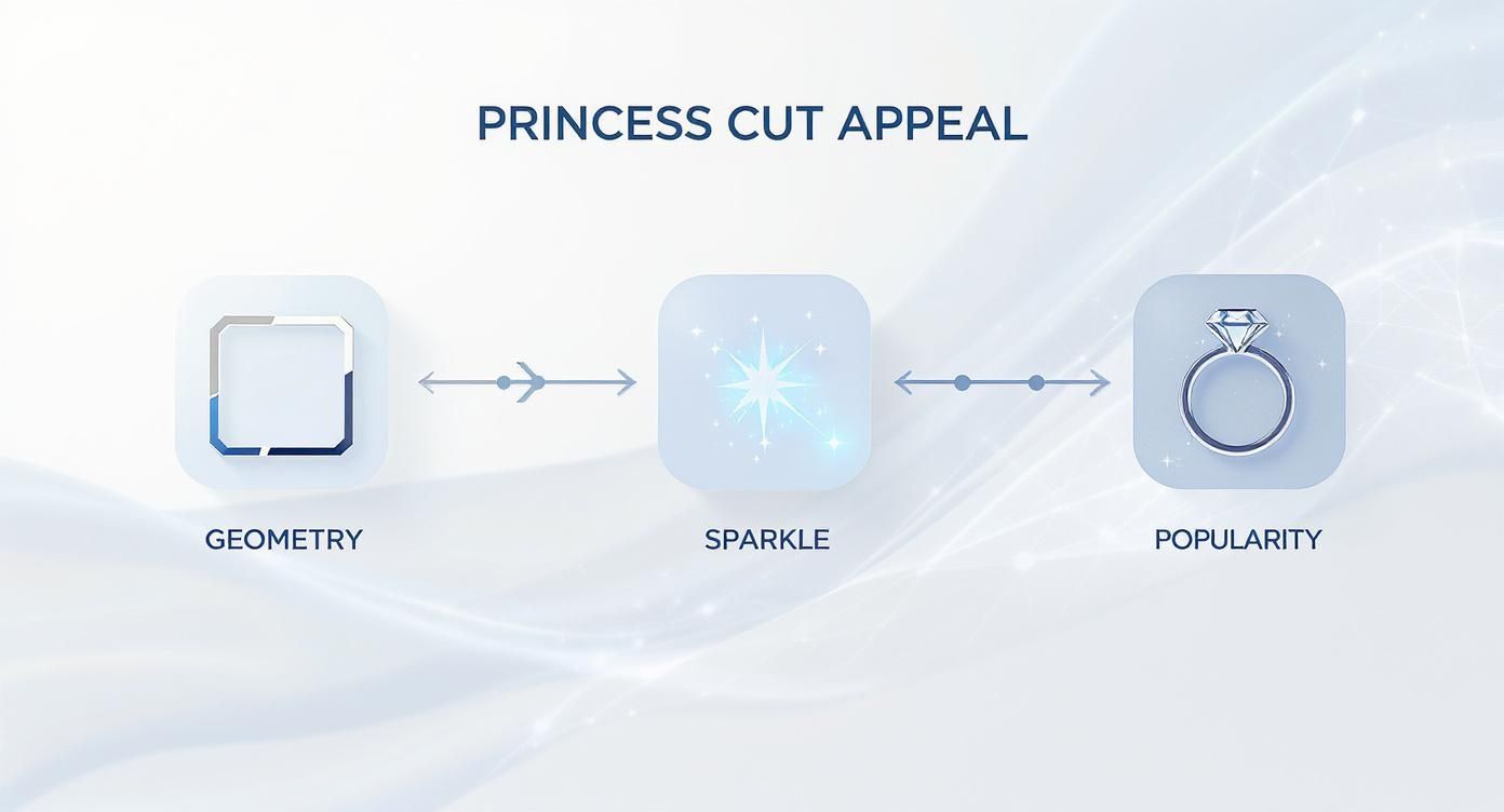 Infographic about diamond princess cut
