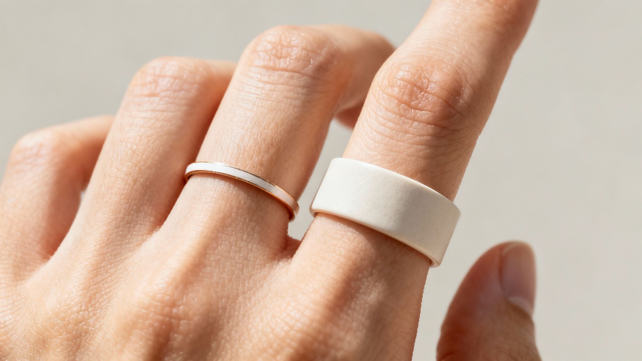 Cross section of ring on finger showing fit