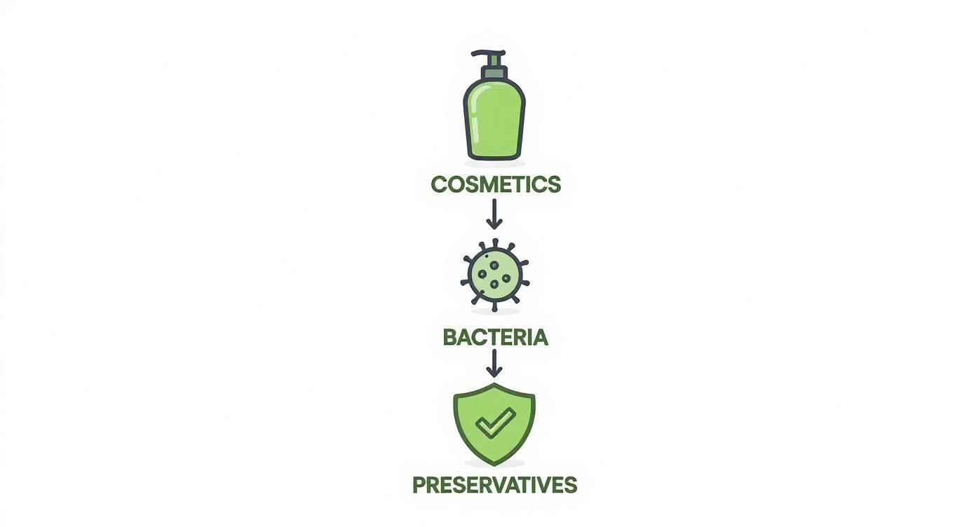 Infographic about natural preservatives for cosmetics
